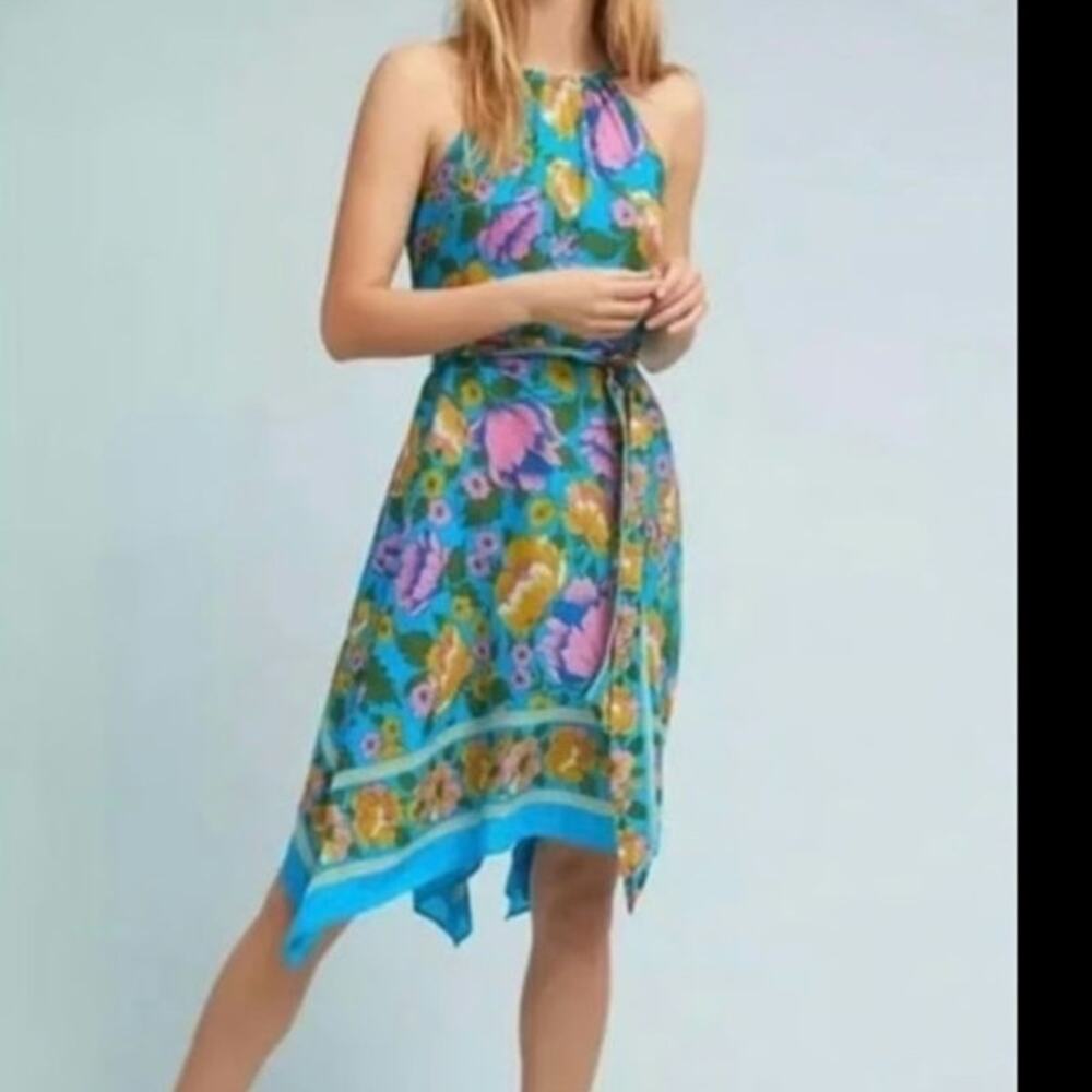 Anthropologie Lilka Colorful Floral Dress Size M